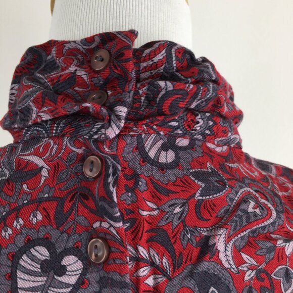 Country Sophisticated PENDLETON Red MultiColor Floral Print Wool Blend Shirt - Picture 11 of 11